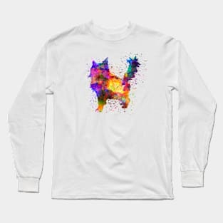 maine coon cat in watercolor Long Sleeve T-Shirt